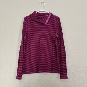 Sundance Berry and Plum Striped Cowl Neck Sweater